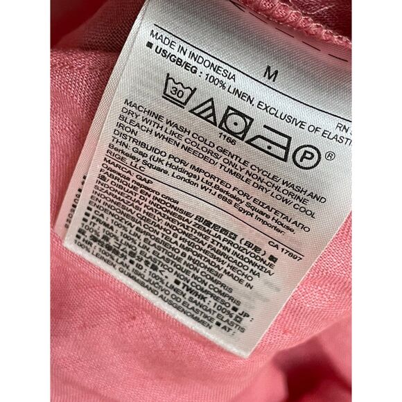 Gap Women's M Pink Blouse Top Linen Tank Pullover Sleeveless Summer Cocktail - Picture 4 of 8